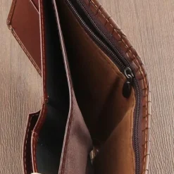 Fathers Day Gifts for Dad Men's Crocodile Style PU Leather Wallet With Zipper Multi Card Slots