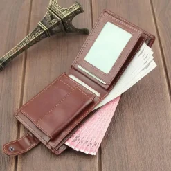 Fathers Day Gifts for Dad Men's Crocodile Style PU Leather Wallet With Zipper Multi Card Slots