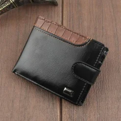Fathers Day Gifts for Dad Men's Crocodile Style PU Leather Wallet With Zipper Multi Card Slots