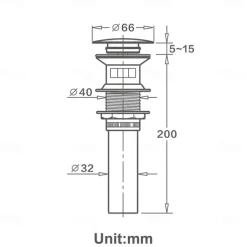 Faucet Accessory,Copper Titanium Superior Quality Pop-up Water Drain With Overflow