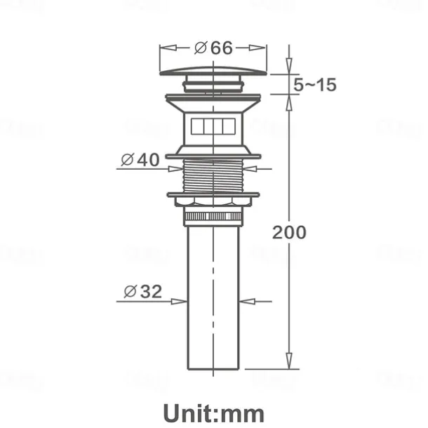Faucet Accessory,Copper Titanium Superior Quality Pop-up Water Drain With Overflow