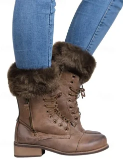 Faux Fur Boot Cuff Warmers – Cozy Knit Boot Socks with Fluffy Top, Winter Fashion Accessories for Women