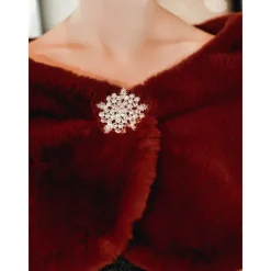 Faux Fur Wraps Shawls Women's Wrap Pure Elegant Sleeveless Terylene Wedding Wraps With Feathers / Fur For Wedding Fall & Winter