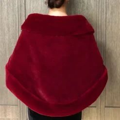 Faux Fur Wraps Women's Wrap Pure Elegant Sleeveless Faux Fur Wedding Wraps With Pure Color For Daily Fall