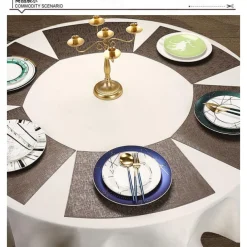 Faux Leather Round Table Placemats 1PC, Wedge Placemats Heat Resistant Round Table Mats for Dining Table, Waterproof Wipeable PU Table Mats