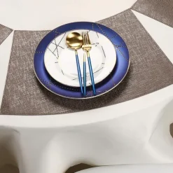 Faux Leather Round Table Placemats 1PC, Wedge Placemats Heat Resistant Round Table Mats for Dining Table, Waterproof Wipeable PU Table Mats