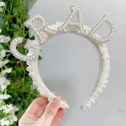 Faux Pearl Bride To Be Crown Headband for Bach, Bachelorette, Hen Party, Bridal Shower, Wedding, Engagement, Rehearsal Dinner Decoration Gift