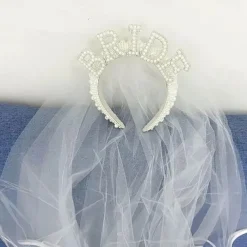 Faux Pearl Bride To Be Crown Headband for Bach, Bachelorette, Hen Party, Bridal Shower, Wedding, Engagement, Rehearsal Dinner Decoration Gift