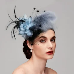 Feather / Net Fascinators / Headwear with Floral 1PC Fall Wedding / Special Occasion / Ladies Day Headpiece dress to impress Fascinators Race Day Dress