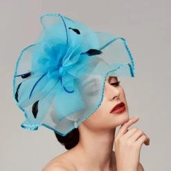 Feathers / Net Fascinators / Hats / Headpiece with Feather / Cap / Flower 1 PC Wedding / Horse Race / Melbourne Cup Headpiece dress to impress Race Day Dress