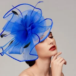 Feathers / Net Fascinators / Hats / Headpiece with Feather / Cap / Flower 1 PC Wedding / Horse Race / Melbourne Cup Headpiece dress to impress Race Day Dress