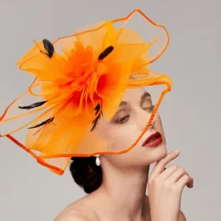Feathers / Net Fascinators / Hats / Headpiece with Feather / Cap / Flower 1 PC Wedding / Horse Race / Melbourne Cup Headpiece dress to impress Race Day Dress