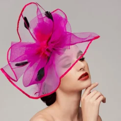 Feathers / Net Fascinators / Hats / Headpiece with Feather / Cap / Flower 1 PC Wedding / Horse Race / Melbourne Cup Headpiece dress to impress Race Day Dress