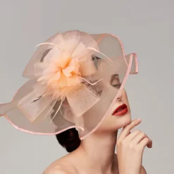 Feathers / Net Fascinators / Hats / Headpiece with Feather / Cap / Flower 1 PC Wedding / Horse Race / Melbourne Cup Headpiece dress to impress Race Day Dress