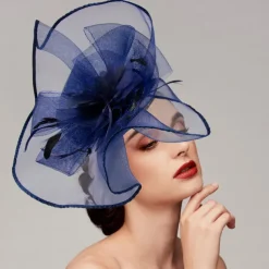 Feathers / Net Fascinators / Hats / Headpiece with Feather / Cap / Flower 1 PC Wedding / Horse Race / Melbourne Cup Headpiece dress to impress Race Day Dress