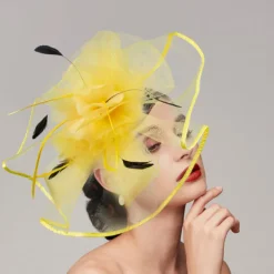 Feathers / Net Fascinators / Hats / Headpiece with Feather / Cap / Flower 1 PC Wedding / Horse Race / Melbourne Cup Headpiece dress to impress Race Day Dress
