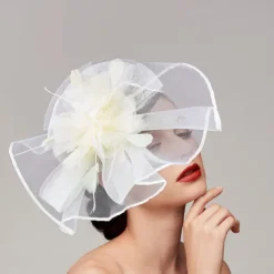 Feathers / Net Fascinators / Hats / Headpiece with Feather / Cap / Flower 1 PC Wedding / Horse Race / Melbourne Cup Headpiece dress to impress Race Day Dress