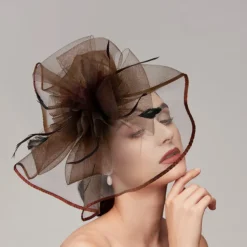 Feathers / Net Fascinators / Hats / Headpiece with Feather / Cap / Flower 1 PC Wedding / Horse Race / Melbourne Cup Headpiece dress to impress Race Day Dress