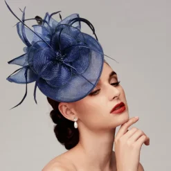 Feathers Net Fascinators Kentucky Hats Headpiece with Feather Cap Flower 1 PC Wedding Horse Race Ladies Day Melbourne Cup Headpiece dress to impress Race Day Dress