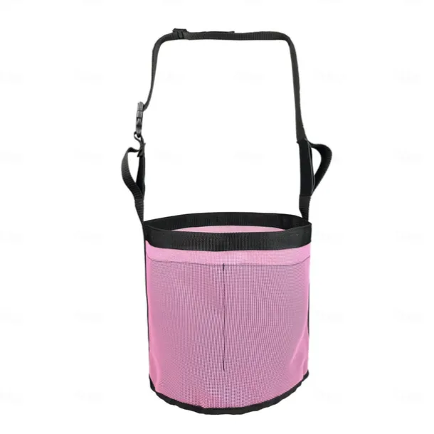 Feed Horses Bag for Grain Hay Bags Heavy Duty Mesh Horse Feeder with Adjustable Strap Comfort Neck Pad Nose Pad and Waterproof Bottom Muzzle