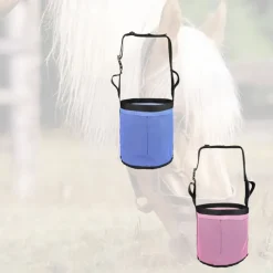 Feed Horses Bag for Grain Hay Bags Heavy Duty Mesh Horse Feeder with Adjustable Strap Comfort Neck Pad Nose Pad and Waterproof Bottom Muzzle