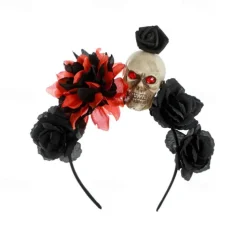 Festive decorations Halloween Skull Hair Band Black Tie Halloween play ornament necklace Headband
