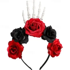 Festive decorations Halloween Skull Hair Band Black Tie Halloween play ornament necklace Headband
