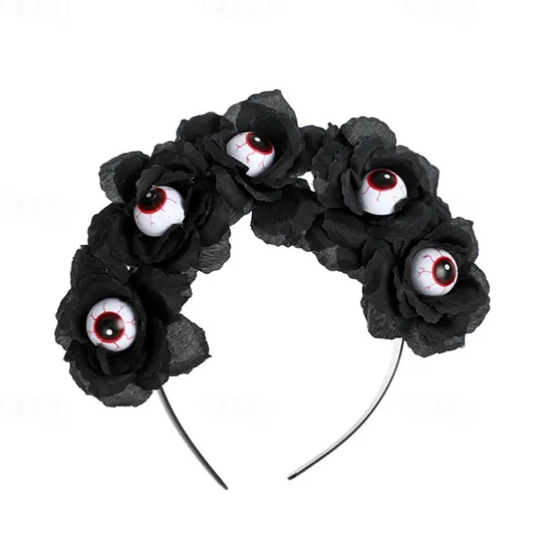 Festive decorations Halloween Skull Hair Band Black Tie Halloween play ornament necklace Headband