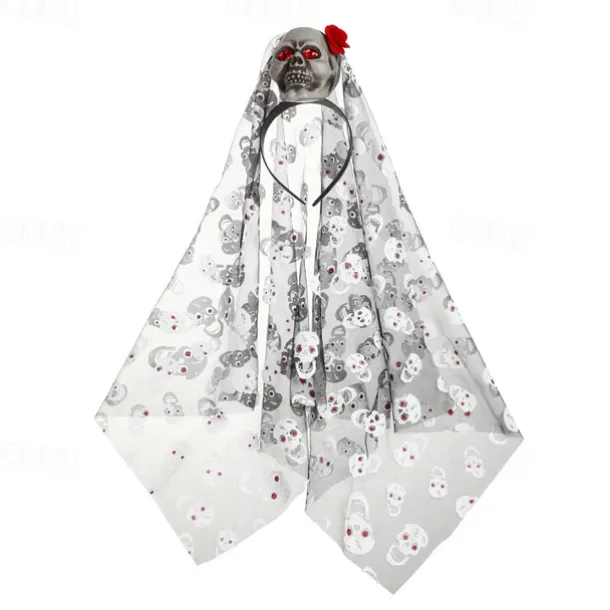 Festive decorations Halloween Skull Hair Band Black Tie Halloween play ornament necklace Headband