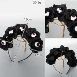 Festive decorations Halloween Skull Hair Band Black Tie Halloween play ornament necklace Headband