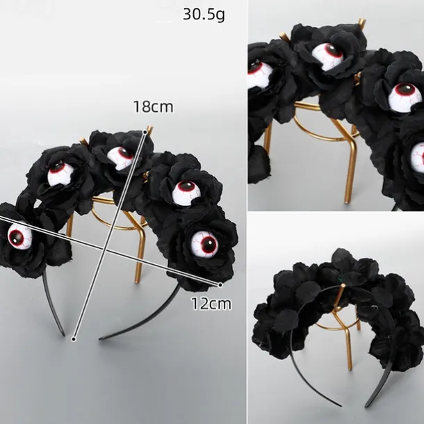 Festive decorations Halloween Skull Hair Band Black Tie Halloween play ornament necklace Headband