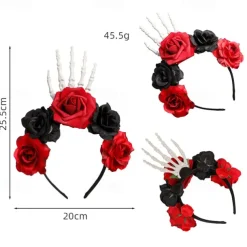 Festive decorations Halloween Skull Hair Band Black Tie Halloween play ornament necklace Headband