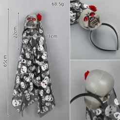 Festive decorations Halloween Skull Hair Band Black Tie Halloween play ornament necklace Headband