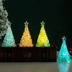 Festive Decorative Light Glowing Electronic Candle Christmas Tree Tabletop Ornament Festive Atmosphere Window Decoration Night Light