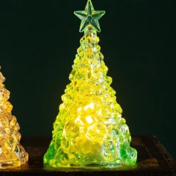 Festive Decorative Light Glowing Electronic Candle Christmas Tree Tabletop Ornament Festive Atmosphere Window Decoration Night Light