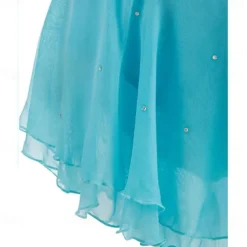 Figure Ice Skating Dresssleeveless Leotard Competition Rhinestones Ice Skating Dance Dresses Costume for Kids Girls Women's