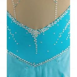 Figure Ice Skating Dresssleeveless Leotard Competition Rhinestones Ice Skating Dance Dresses Costume for Kids Girls Women's