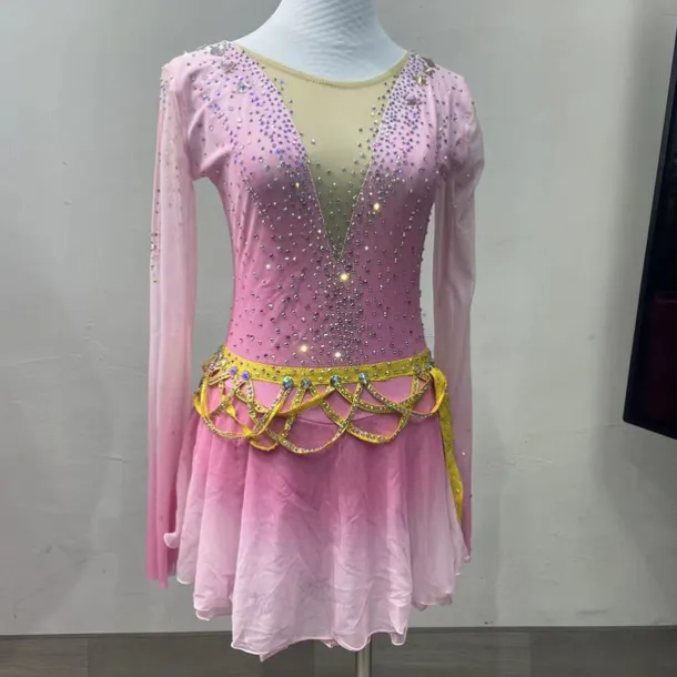 Figure Skating Costumes For Adults And Children Customized With Various Colors Of Spandex Mesh Grading Performance Costumes Competition Training Rhinestone Women's Skirts Performance Costumes
