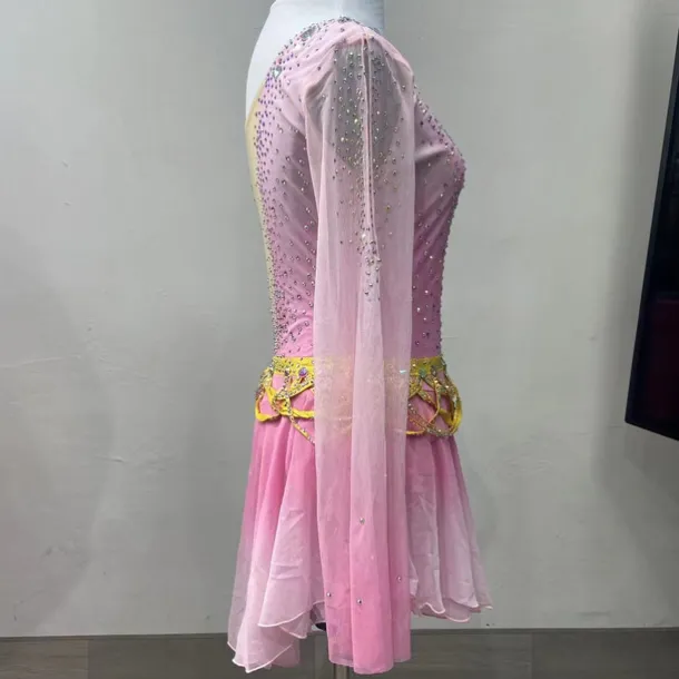 Figure Skating Costumes For Adults And Children Customized With Various Colors Of Spandex Mesh Grading Performance Costumes Competition Training Rhinestone Women's Skirts Performance Costumes