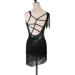 Figure Skating Dress Fringed Tassel Crystals / Rhinestones Women's Girls' Training Performance Sleeveless High Mesh Spandex