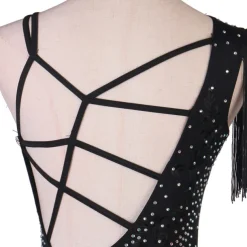Figure Skating Dress Fringed Tassel Crystals / Rhinestones Women's Girls' Training Performance Sleeveless High Mesh Spandex