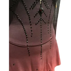 Figure Skating Dress Girls' Ice Skating Dress Black Red Halo Dyeing High Elasticity Professional Competition Skating Wear Thermal Warm Crystal / Rhinestone Long Sleeve Ice Skating Figure Skating