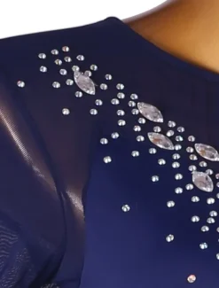 Figure Skating Dress Women's Girls' Ice Skating Dress Outfits White Royal Blue Sky Blue Patchwork Mesh Spandex High Elasticity Training Practice Professional Skating Wear Handmade Crystal / Rhinestone