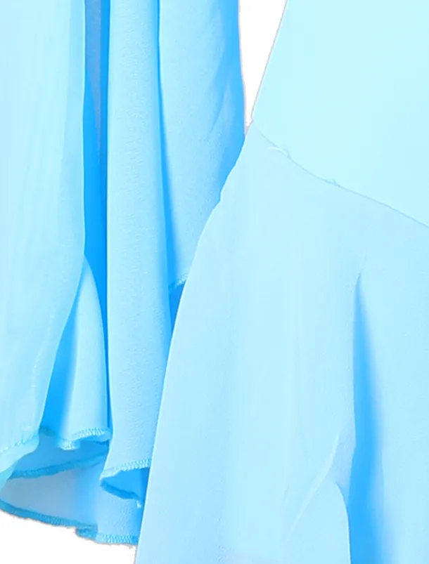 Figure Skating Dress Women's Girls' Ice Skating Dress Outfits White Royal Blue Sky Blue Patchwork Mesh Spandex High Elasticity Training Practice Professional Skating Wear Handmade Crystal / Rhinestone