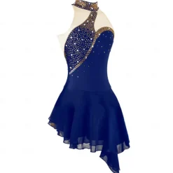 Figure Skating Dress Women's Girls' Ice Skating Dress Black White Pink Open Back Spandex High Elasticity Training Competition Skating Wear Crystal / Rhinestone Sleeveless Ice Skating Figure Skating