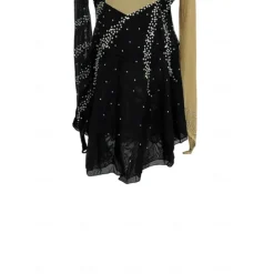 Figure Skating Dress Women's Girls' Ice Skating Dress Black Patchwork Thumbhole Mesh Spandex Stretchy Training Practice Professional Skating Wear Thermal Warm Crystal / Rhinestone Long Sleeve Ice