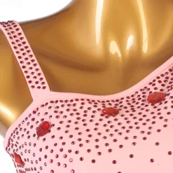 Figure Skating Dress Women's Girls' Ice Skating Dress Pink Patchwork Mesh Spandex High Elasticity Training Practice Professional Skating Wear Classic Crystal / Rhinestone Sleeveless Ice Skating