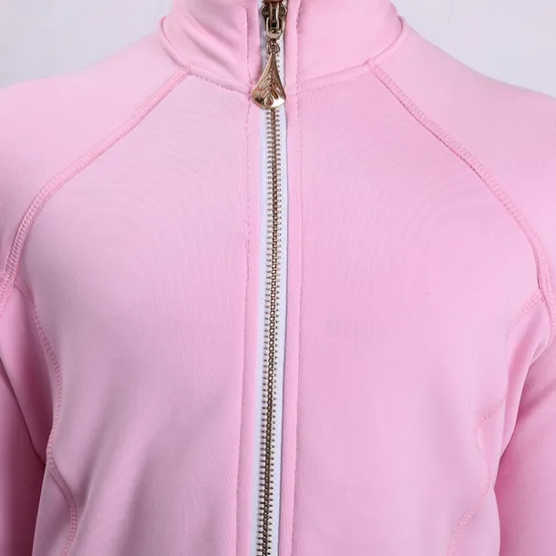 Figure Skating Jacket with Pants Women's Girls' Ice Skating Tights Outfits Pink High Elasticity Training Practice Professional Skating Wear Thermal Warm Crystal / Rhinestone Long Sleeve Ice Skating