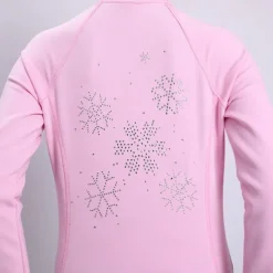 Figure Skating Jacket with Pants Women's Girls' Ice Skating Tights Outfits Pink High Elasticity Training Practice Professional Skating Wear Thermal Warm Crystal / Rhinestone Long Sleeve Ice Skating