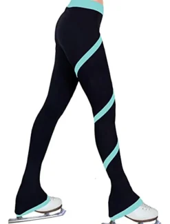 Figure Skating Pants Women's Girls' Ice Skating Tights Leggings Dark Pink White Pink Fleece Spandex High Elasticity Training Practice Competition Skating Wear Thermal Warm Ice Skating Figure Skating